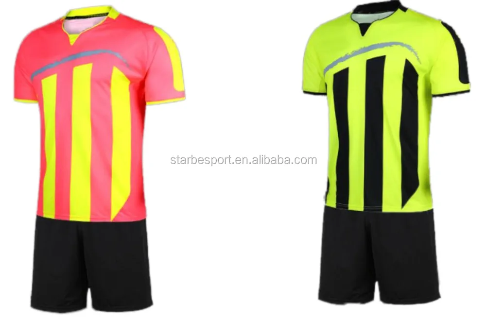 custom full set sublimated black white stripes soccer uniform for men