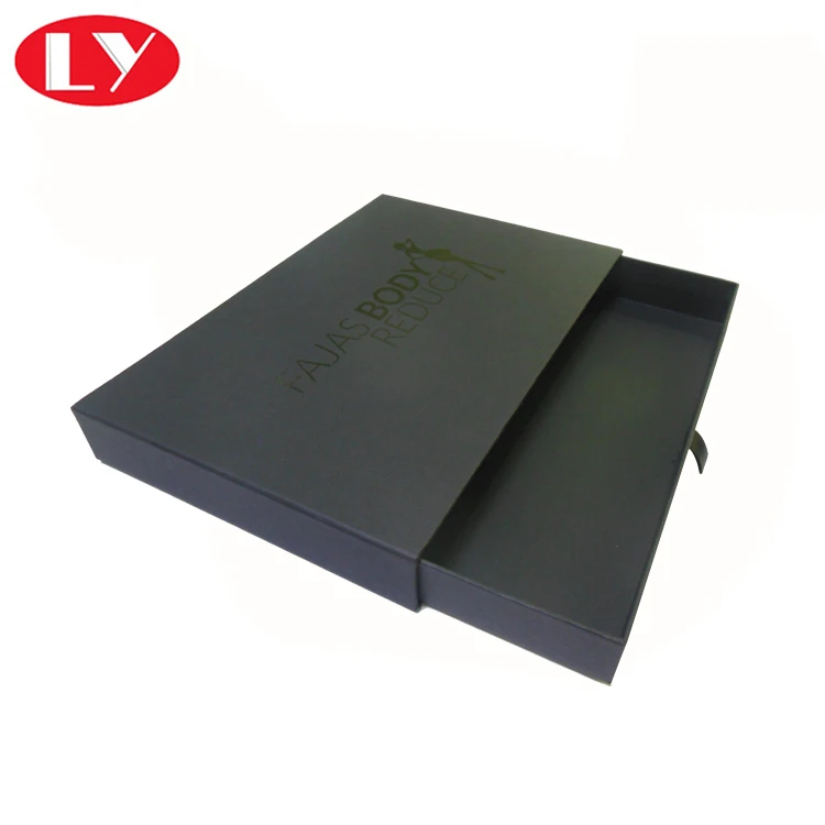 Luxury Drawer Box Matte Black Wallet Packaging Box Supplier in China