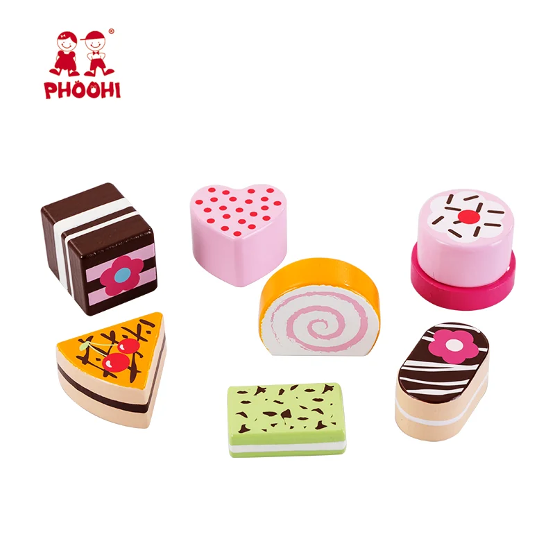 Wholesale Girls Role Paly Game Afternoon Tea Party  Children Wooden Cake Toy For Kids 3+