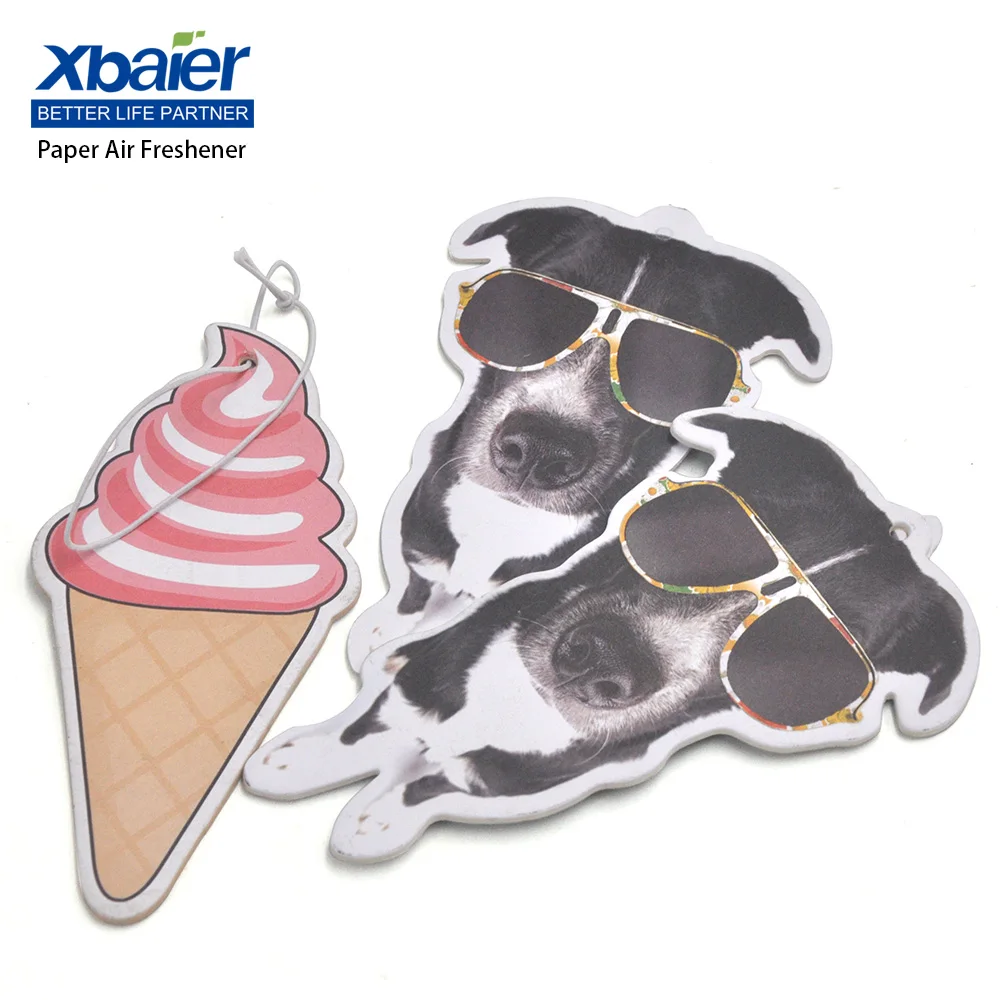 Top quality CMYK color promotional paper car air freshener hanging paper