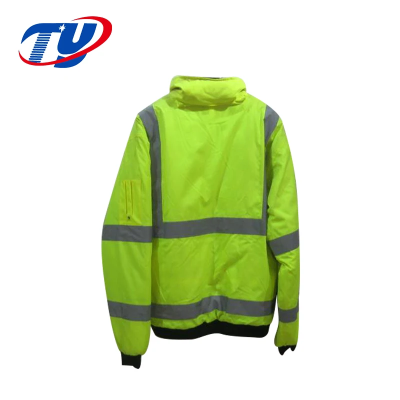 Yellow Mens Safety Reflective Winter Jacket Coat
