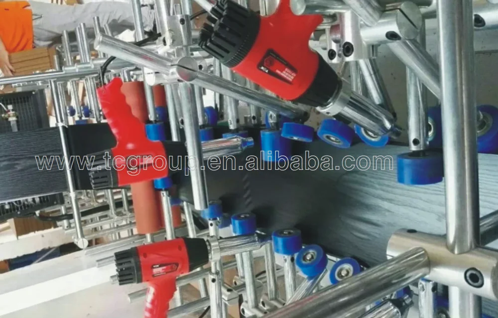 Wrap PVC film on MDF  WOOD PROFILE WRAPPING MACHINE