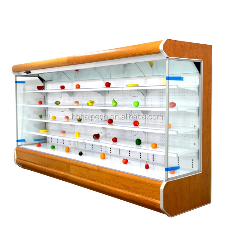 custom shop food display multideck open chiller cabinet for sale