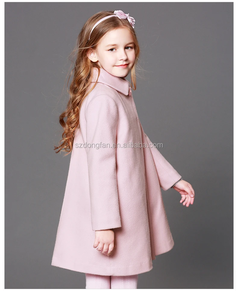 high quality Christmas childrens long coats girls boutique clothing kids winter woolen coat for wholesale