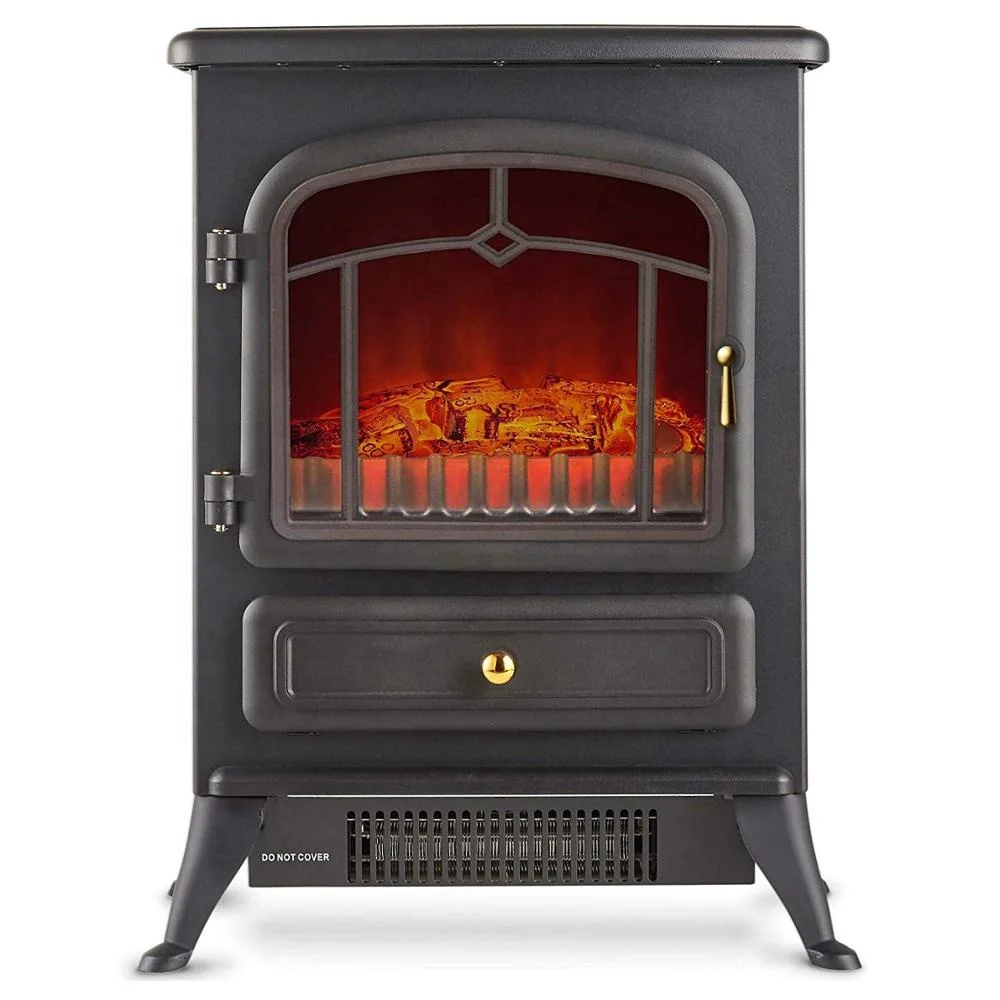 With Realistic Log Flame Effect and 2 Heat Setting Portable Freestanding Electric Fireplace Stove Heater