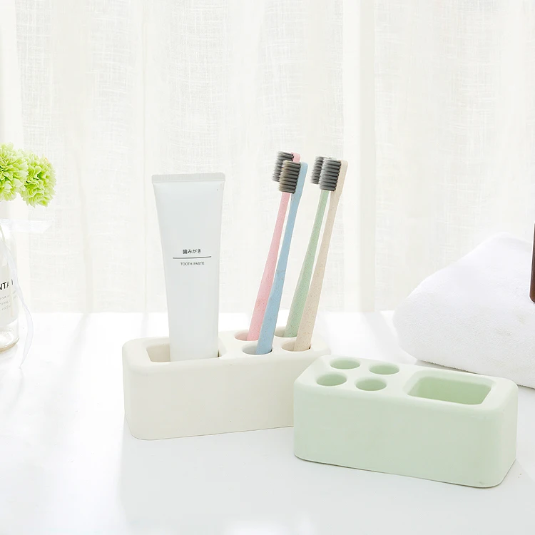 Creative Water Absorption Anti-bacterial Mildew Proof Diatomite Tooth Brush Holder Green