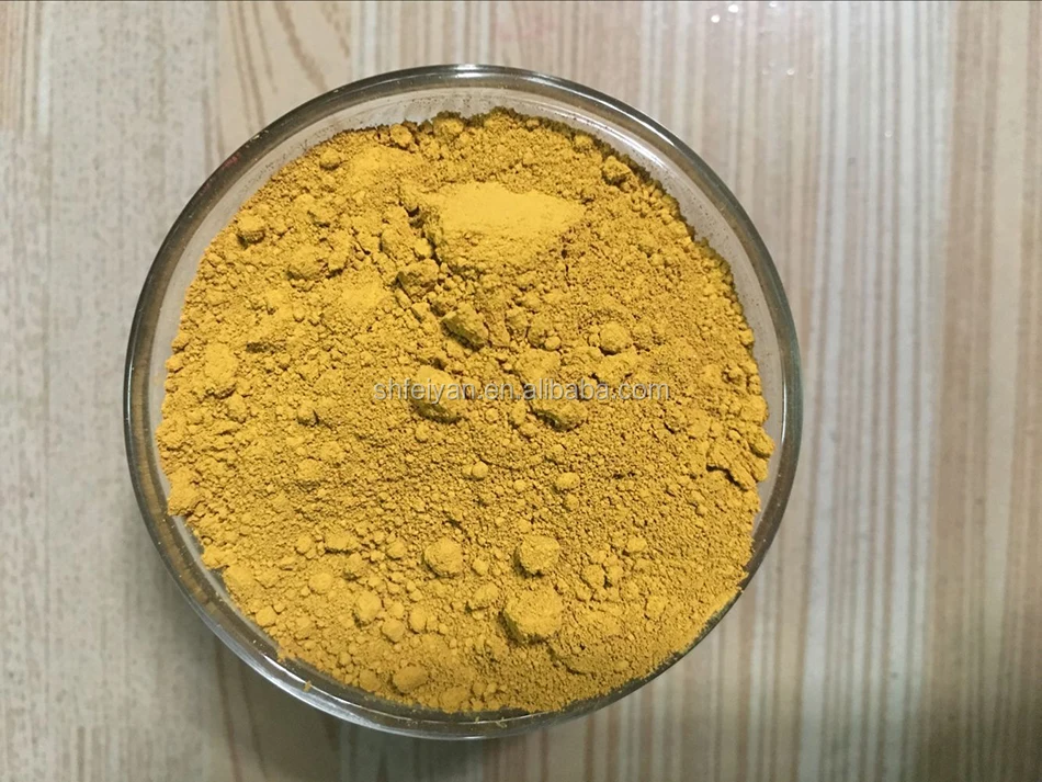 Iron oxide yellow pigments for making paint brick tile