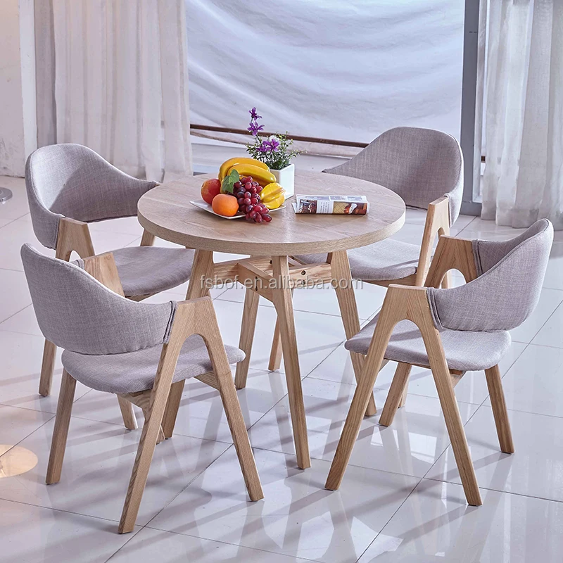 high quality factory wholesale  dining room furniture sets solid wood  round dining set one table with 4 chairs SID 8067