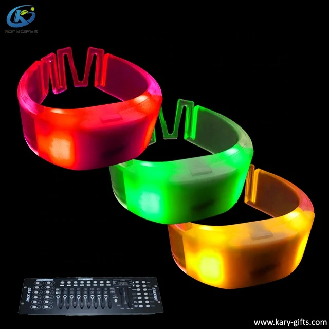 Concert Wedding OEM DMX512 Control Programmable Led Bracelet Wristband