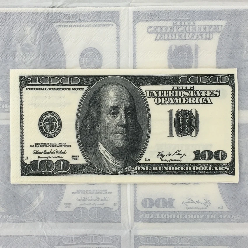 Dollar Bill Money Printed Paper Napkins Tissues
