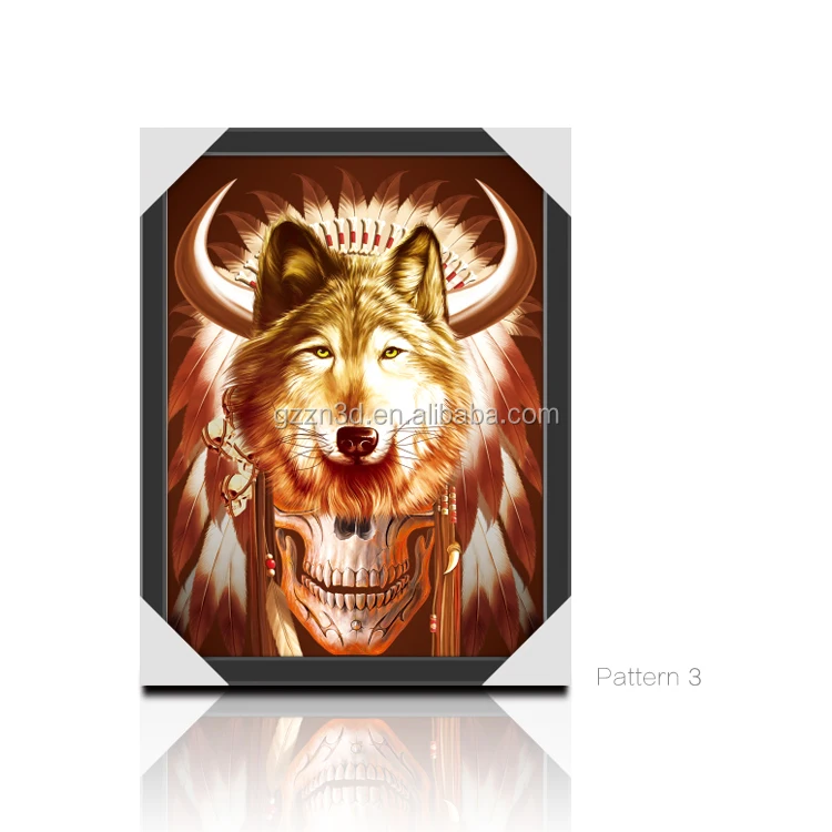 Wolf  PET Lenticular 3d flip picture Customize 3d lenticular pictures