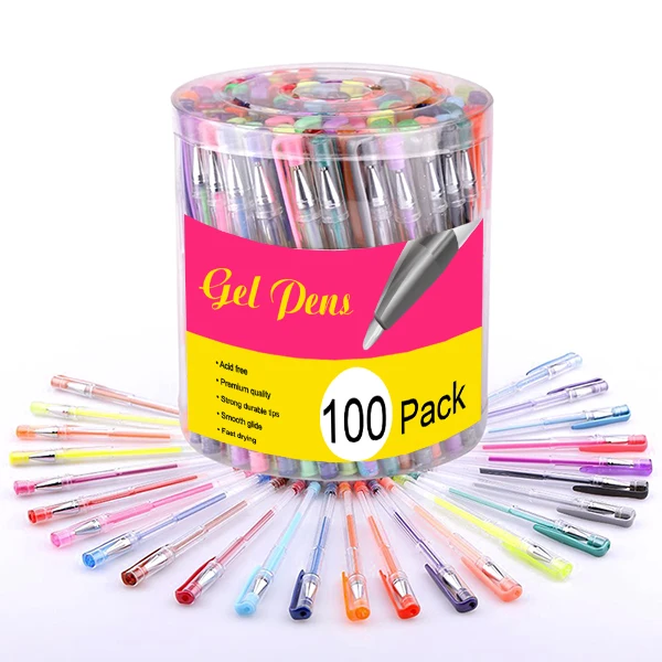 Cheap Glitter 60/100 Color Gel Pen Set for Adult Coloring Books Journals Drawing Doodling Art Markers
