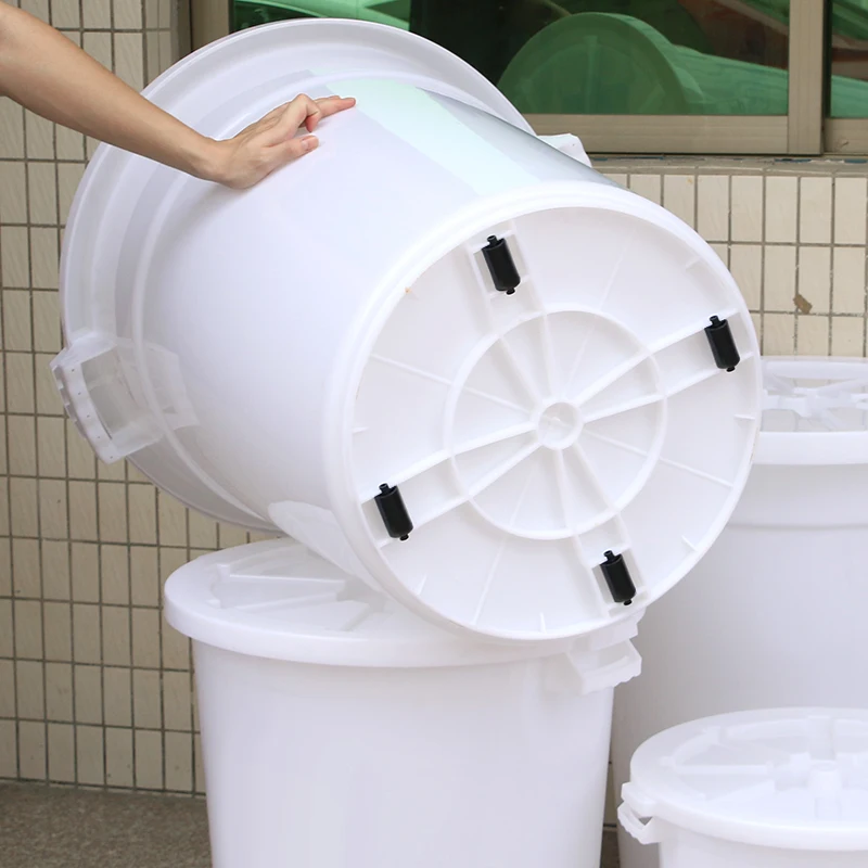 200 liter white plastic bucket barrel pail with lid and handles