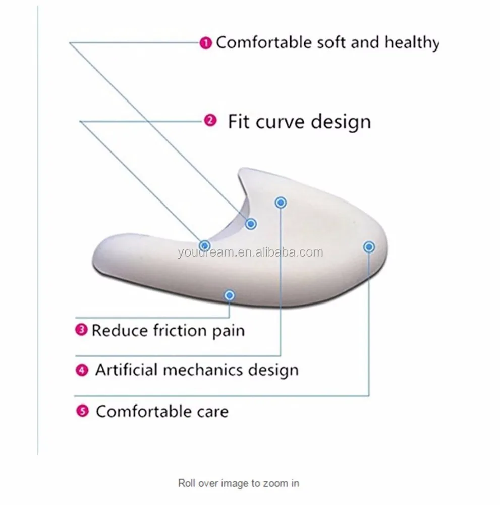 Comfortable Toe Cup / Pad / Insole / Toe Cover Silicone Foot Cover Toe Protector (White)