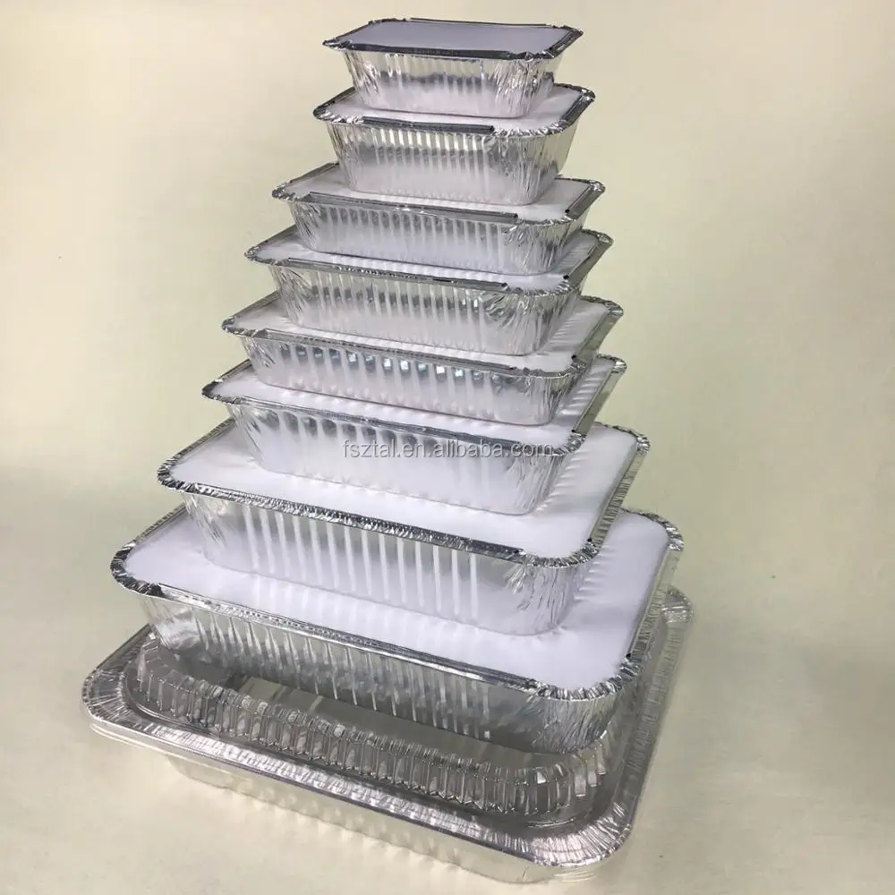 different shapes capacity take away disposable aluminum foil food container/tray/lunch box/serving dish