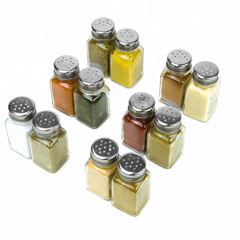 Квадратная кухонная Солонка и перечница из нержавеющей стали с заводским логотипом, оптовая продажа