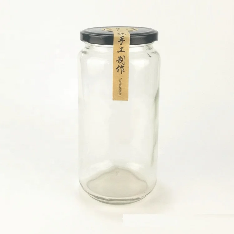 1000MLGlass Jar For Honey Jam Big Round Shape Glass Jar With Tin Cap