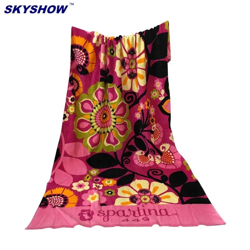 China Manufacturer Wholesale Custom prints 100% cotton classic printed kids beach towel bath towel