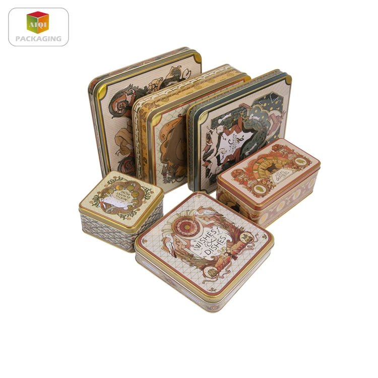 
Wholesale custom high quality food grade square metal packaging tea tin box 