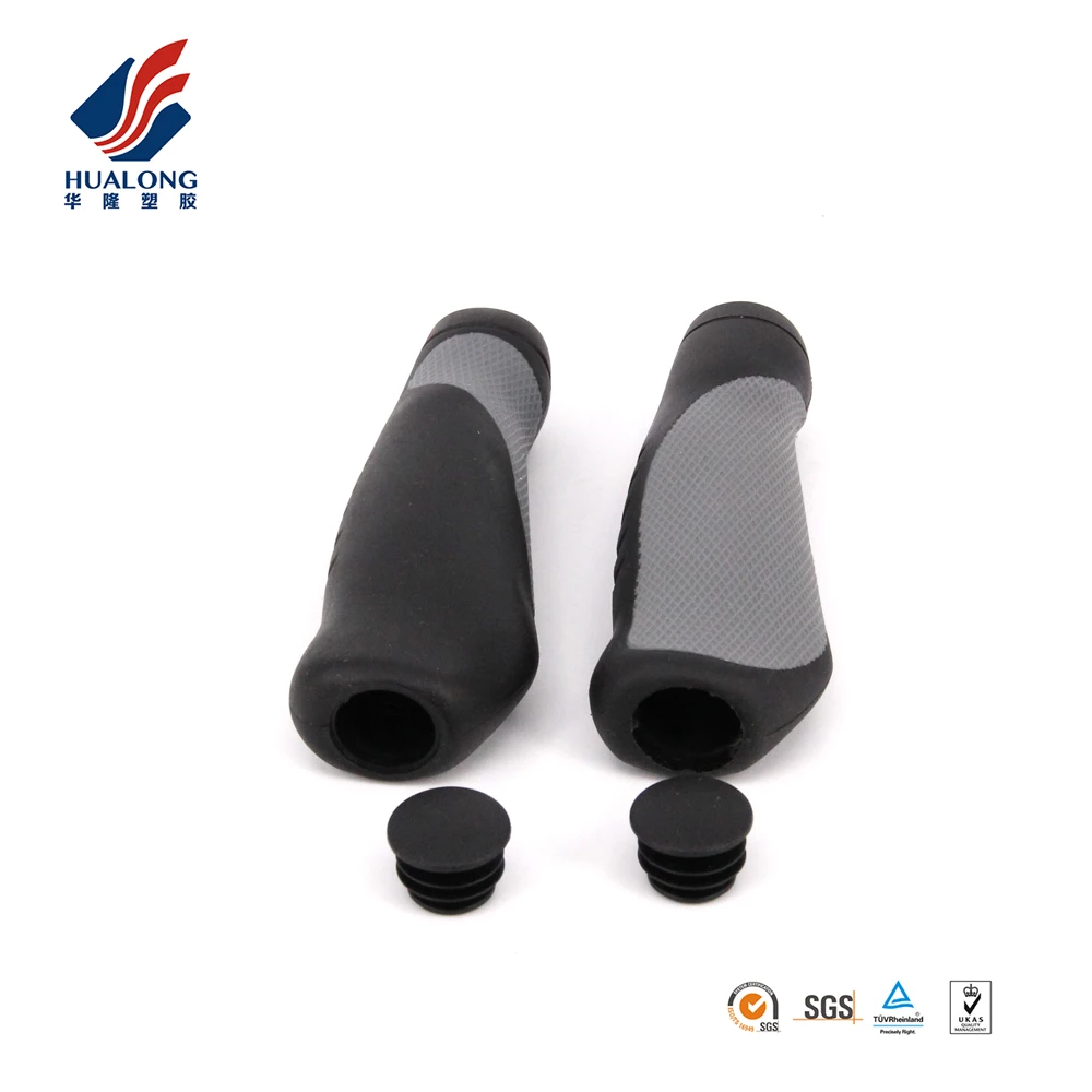 Ningbo HUALONG bicycle parts black-grey two colors combination ergonomic bmx bicycle grips