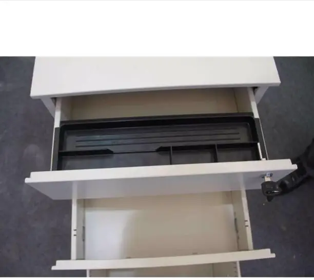 White Color Office Use 3 Drawer Under Table Filing Metal Storage Mobile Pedestal Cabinet