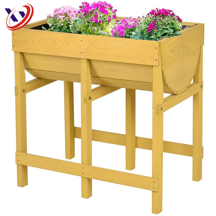 Hot Sale Cheap Wood Planter Garden Bed Box Stand For Backyard