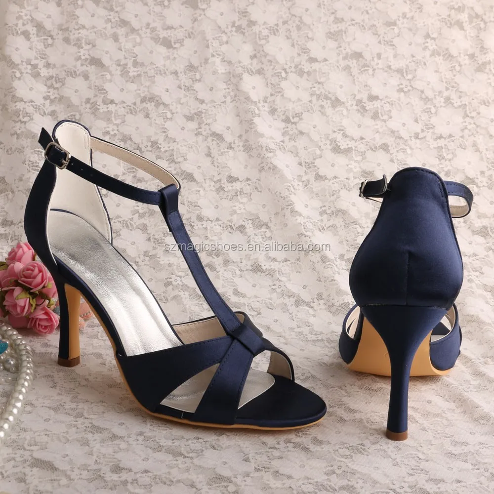 Wedopus Navy Evening Shoes Sandals Satin