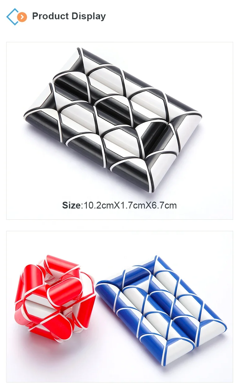 24 pcs 43x1.7x1.7cm kids DIY irregular toy puzzle snake ruler magic puzzle