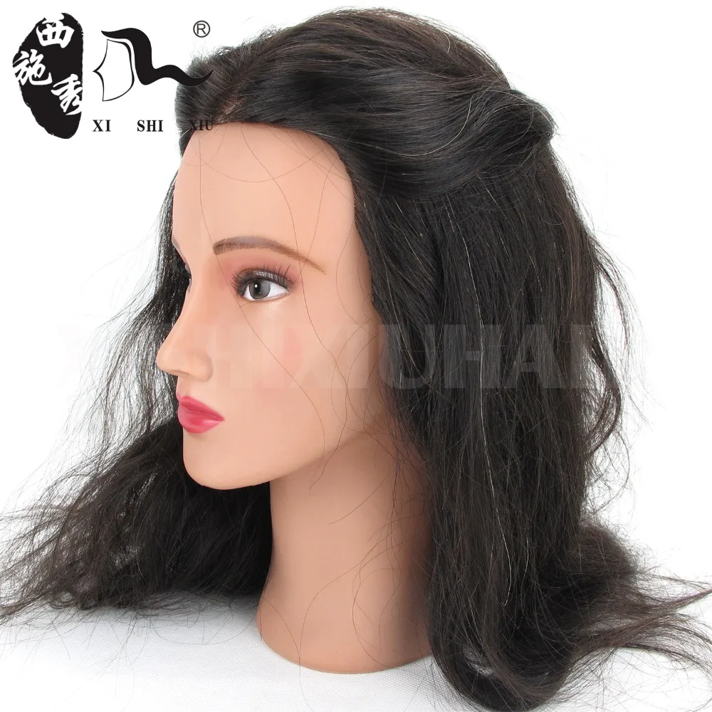XISHIXIU HAIR 100% Human Hair Training Head With Hair Styling Dyeing Coloring realistic Mannequin Practice Head Dolls