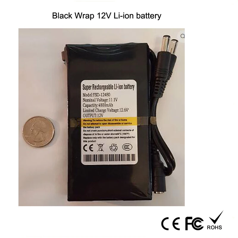 Original li-ion polymer battery 12v rechargeable in black wrap 3000mah factory wholesale