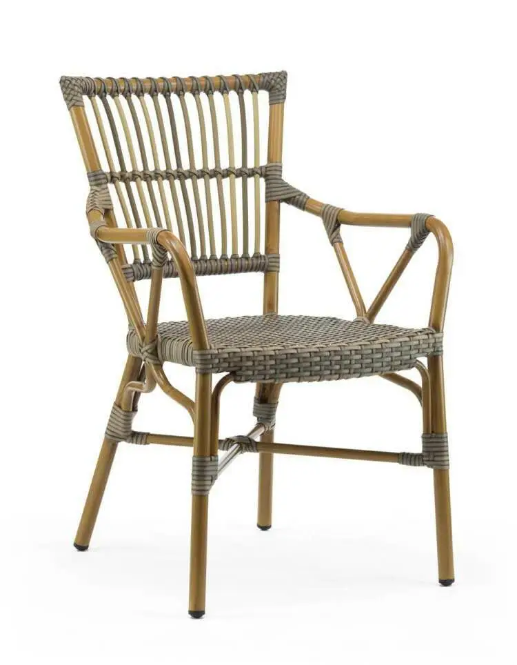 Тропическая алюминиевая рамка, искусственная скрипка Bambu Medula, стул для бистро и кафе