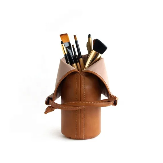 Винтажная сумка для макияжа с геометрическим рисунком, полиуретановый чехол для макияжа кистей