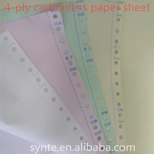 1-5ply Carbonless Paper NCR Paper continuous forms bill paper, carton of 1000 sheets
