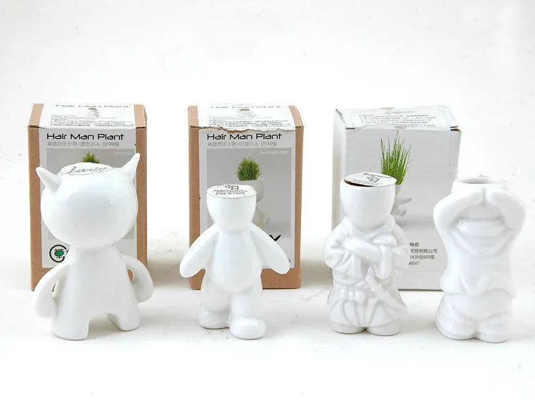 Лучшая сделка США, Подарочная игрушка для девочек и мальчиков, мини-роман, бонсай, трава, кукла, волосы, человек, подставка для растений, обновленная трава, кукла