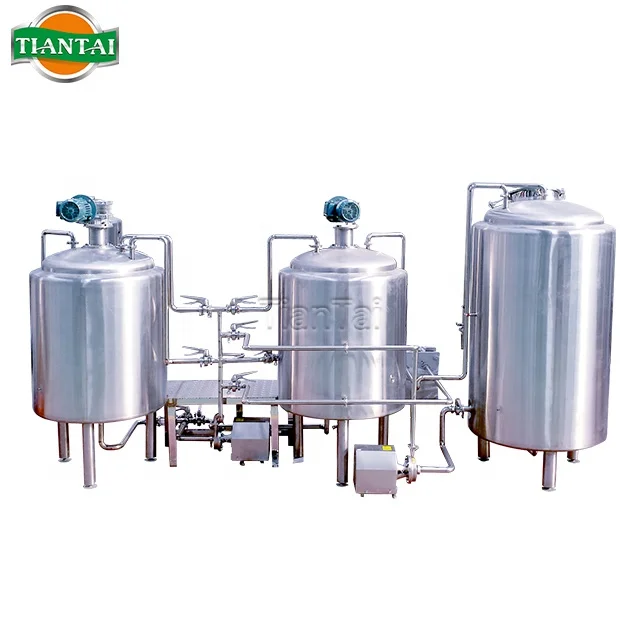 Tiantai 200L 2HL ss steam three vessel semiauto beer pilot plant