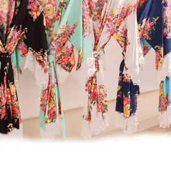 Silky Satin big one size lace trim robe