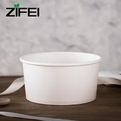 Горячая Распродажа, Высококачественная Белая Салатница из крафт-бумаги пищевого класса с крышкой