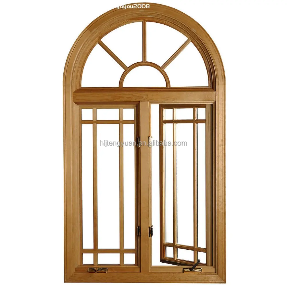 Round Wood Arched 68mm Wood Window