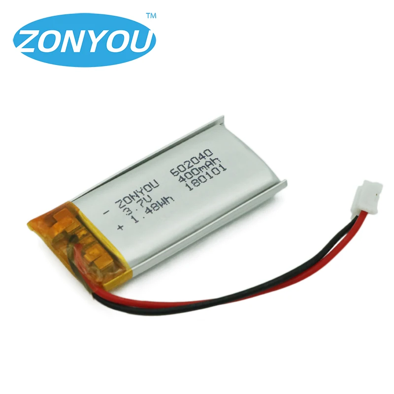Manufacturer wholesale 3.7v 400mah 602040pl lithium polymer battery for speakers