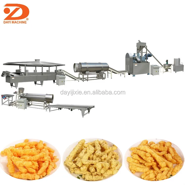 Corn chips nik naks making machine cheetos kurkure puffs cheese snack food extruder production line
