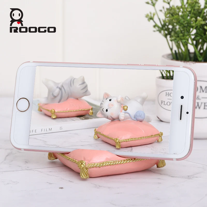 Roogo Resin Puppy Desk Phone Stand Dog Cat Shape Mobile Holder