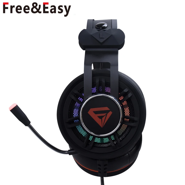 Custom Brands Logo Gaming Headset 7.1 Usb Built-In Microphone Gamer Leather Gaming Headphones