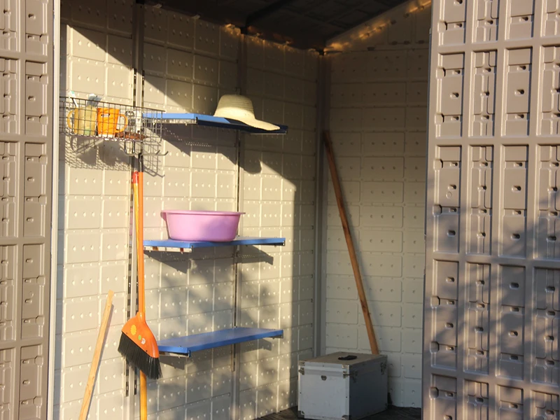 
double-room middle size HDPE Plastic outdoor shed for garden storage 