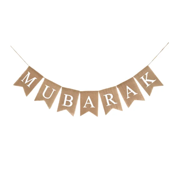 Eid Mubarak Banner Decoration Ramadan Party Decoration Bunting Banner Fiesta Party Decoration Party Supplies