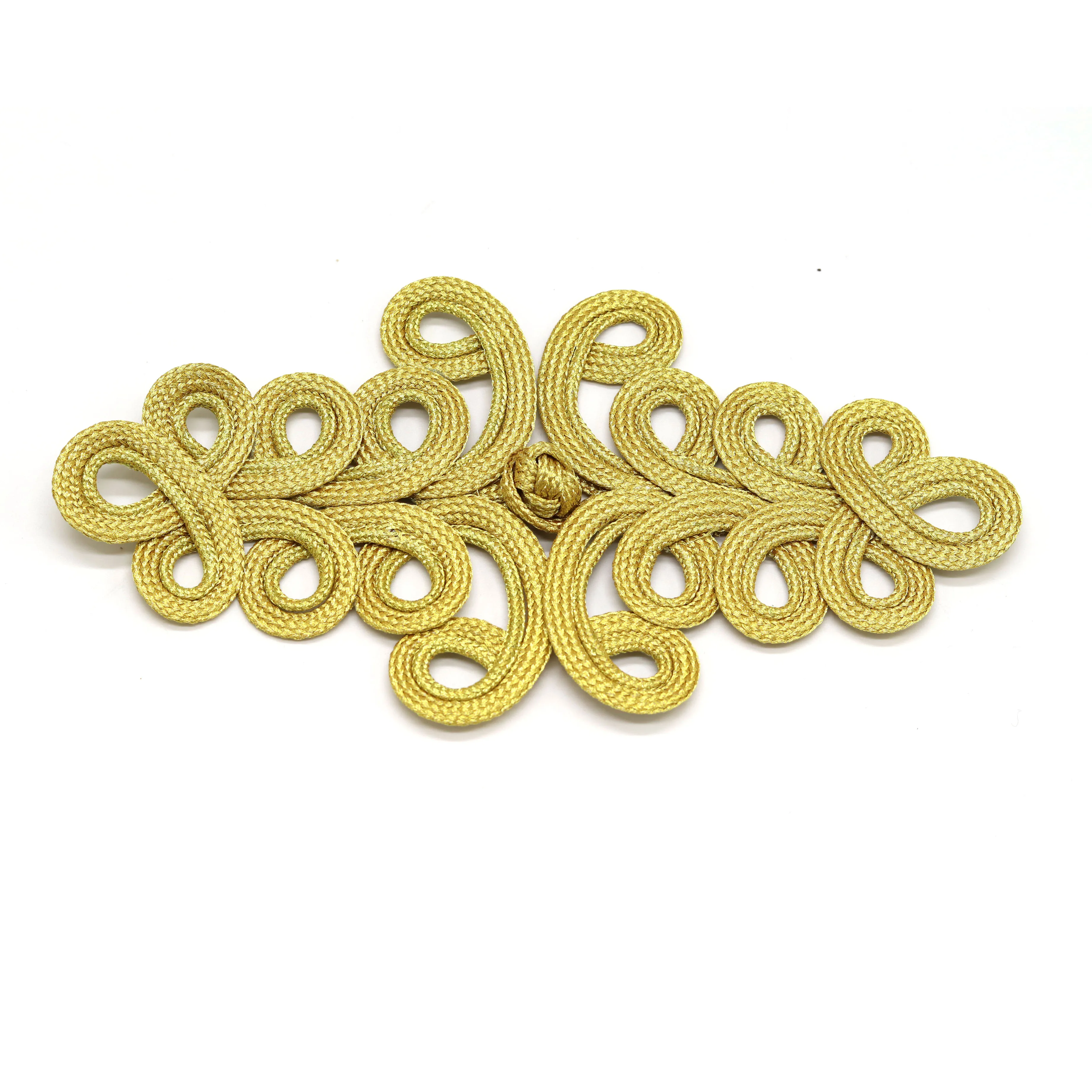 Golden Color Chinese Frog Buttons Chinese Knot Buttons for DIY Cheongsam Tang Suit Invitation Card Decor Sewing Materials
