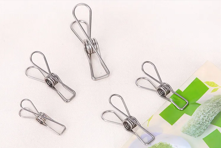 Stainless Steel Metal Clothes Pegs with Spring for Laundry Drying Bags Kitchen Travel-Versatile Clothing Clips