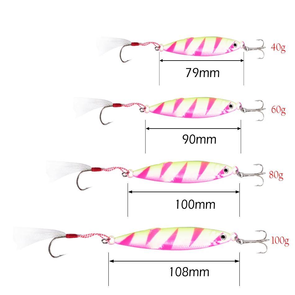 UCATCHOK 40g 60g 80g 100g Squid Bait Metal Jig Lure Artificial Hard Bait Casting Lures Jig
