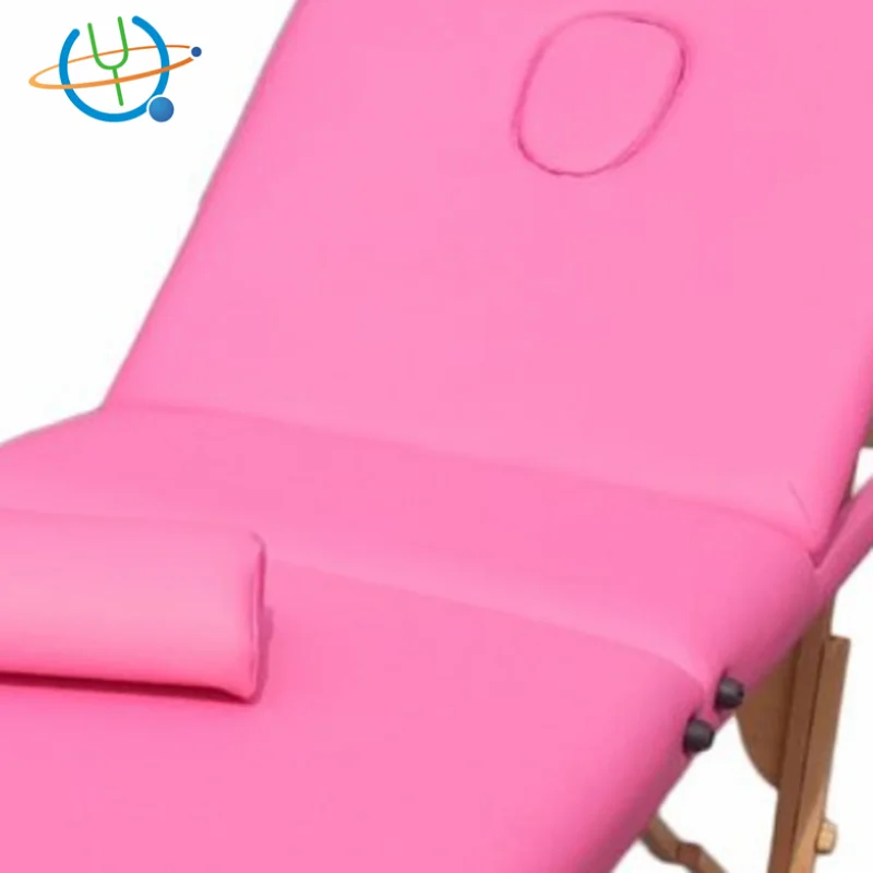 Custom wood massage bed wood double bed designs ayurvedic equipment pink massage table
