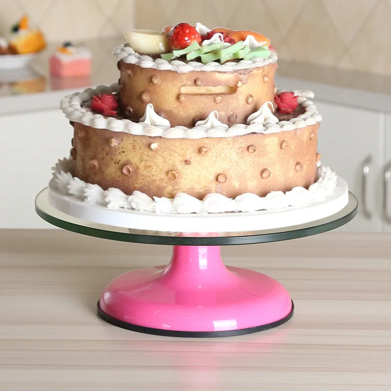 Alibaba hot sell glass cheap cake stand / cake decorating turntable of Fondant decorating tools