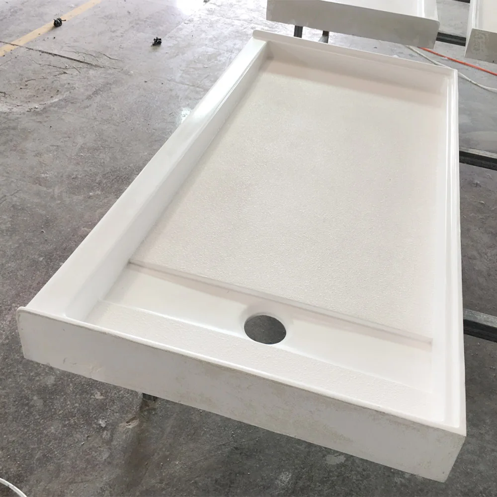 US Hotel Cultured Marble Standard Rectangle Shower Base